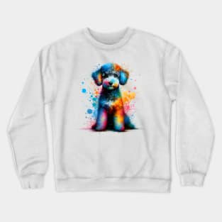 Pumi in a Vivid Paint Splash Wonderland Crewneck Sweatshirt